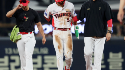 또 허벅지 다친 김도영 ‘햄스트링 손상 소견’…연패 탈출에도 웃지 못한 KIA