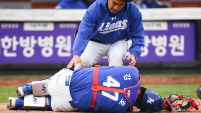 4연패 속 위기감 현실화 삼성, 구자욱 강민호 마저 땅에 쓰러졌다