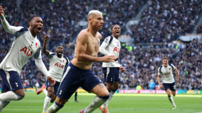 토트넘 vs 맨유, 추가시간 명승부…히샬리송 세리머니는 ‘김칫국’