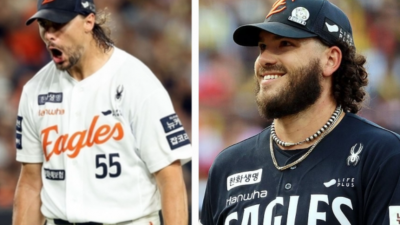 '이게 가능해?' MLB 78승 류현진 기죽이는 '공포의 원투 펀치'...폰세+와이스 승률 90% 육박, 한화 승 수의 44% 책임