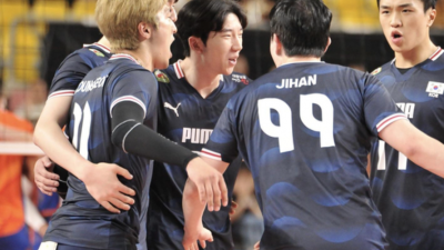‘허수봉 18점’ 한국 남자배구, AVC 네이션스컵 준결승 진출